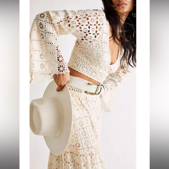 Free People Crochet Maxi Skirt Set Yesenia Set - Picture 2 of 9